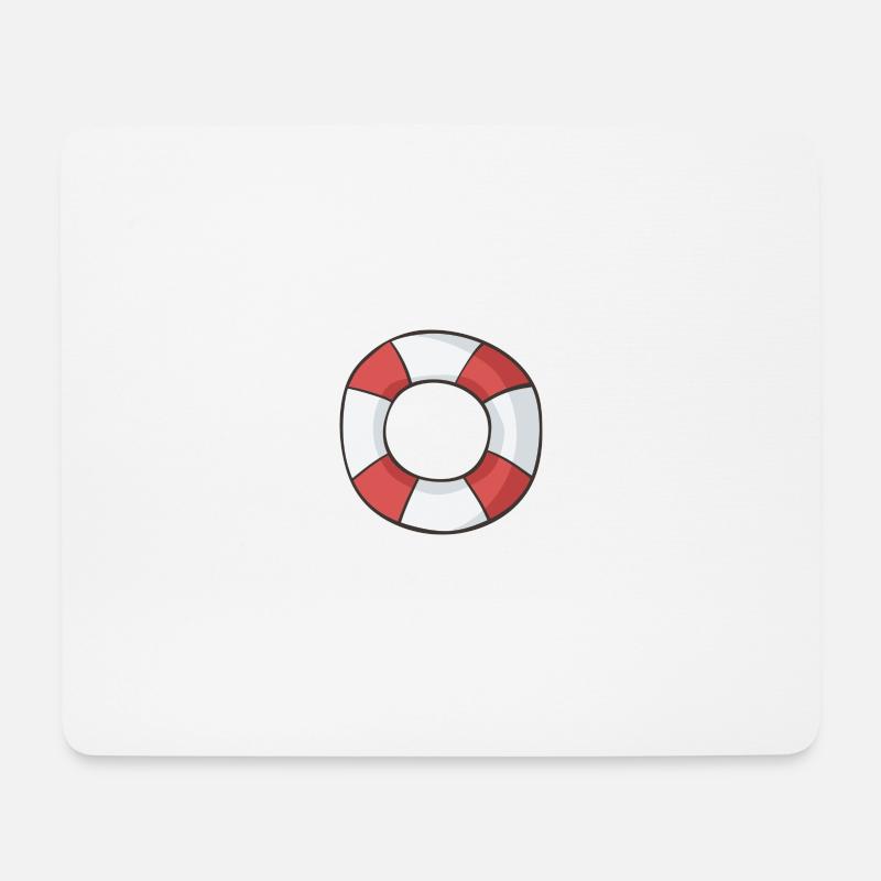 Rettungsring - Mousepad (Querformat) - Weiß