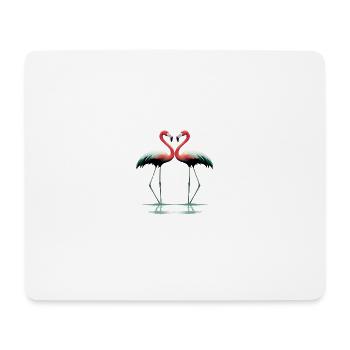 Flamants roses Flamant - Tapis de souris (format paysage) - blanc - Devant