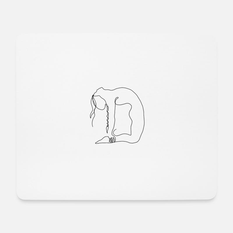 Yoga schwarz - Mousepad (Querformat) - Weiß