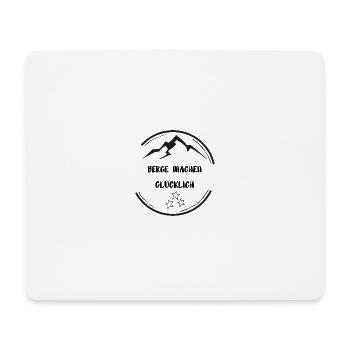 BERGE MACHEN GLÜCKLICH , WANDERN - Mousepad (Querformat) - Weiß - Vorne