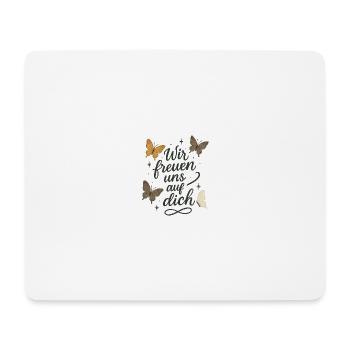 Wir freuen uns auf dich - Mousepad (Querformat) - Weiß - Vorne