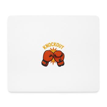Knockout – Bande dessinée de gants de boxe - Tapis de souris (format paysage) - blanc - Devant