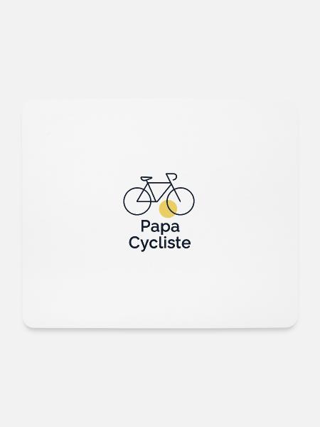 Fahrrad fahrender Vater - Mousepad (Querformat) - Weiß