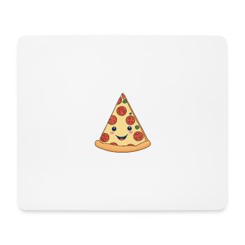 Kuschelige Pizzascheibe - Mousepad (Querformat) - Weiß - Vorne