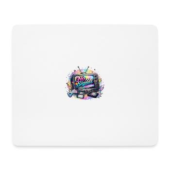 Retro Signal Rainbow TV T-Shirt Logo - Mouse Pad (horizontal) - white - Front
