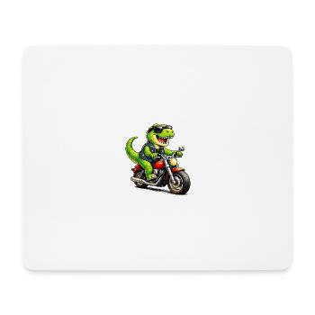 Biker-Dinosaurier  - Mousepad (Querformat) - Weiß - Vorne