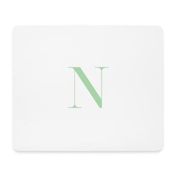 Buchstabe N Grün - Mousepad (Querformat) - Weiß - Vorne