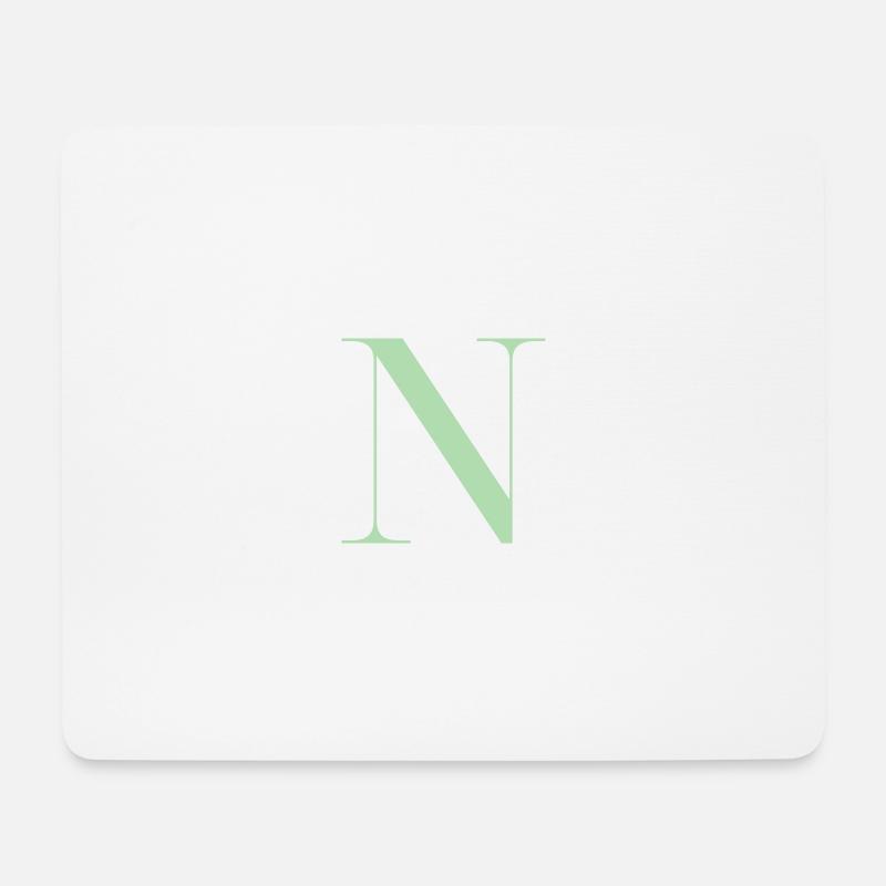 Buchstabe N Grün - Mousepad (Querformat) - Weiß