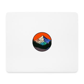 Montagnes au soleil rouge - Tapis de souris (format paysage) - blanc - Devant