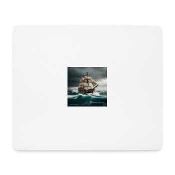 Bateau pirate en haute mer - Tapis de souris (format paysage) - blanc - Devant