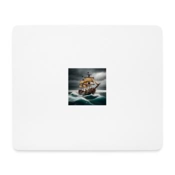 Pirate Ship in Storm - Mouse Pad (horizontal) - white - Front