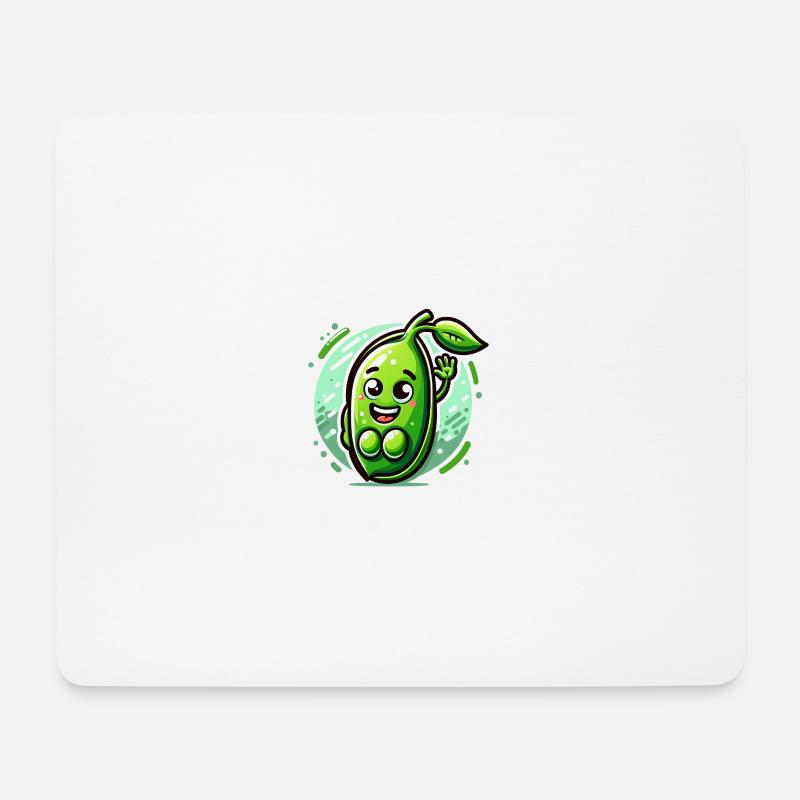 Erbsenpower mit einem Lächeln - Mousepad (Querformat) - Weiß