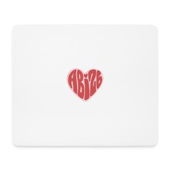 ABG Heart Typography in Pink - Mouse Pad (horizontal) - white - Front