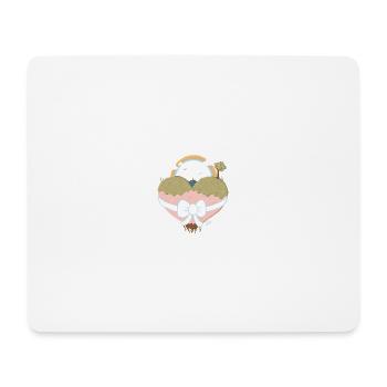 Paysage du cœur avec arc-en-ciel - Tapis de souris (format paysage) - blanc - Devant