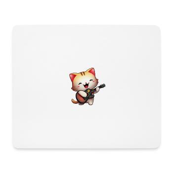 Guitariste de chat - Tapis de souris (format paysage) - blanc - Devant