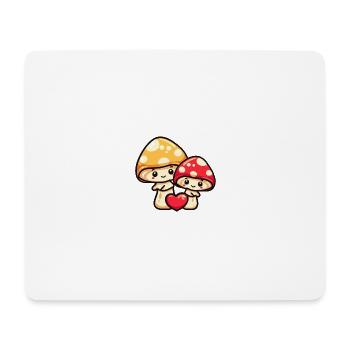 Mushrooms Couple Love Heart Valentine's Day - Mouse Pad (horizontal) - white - Front