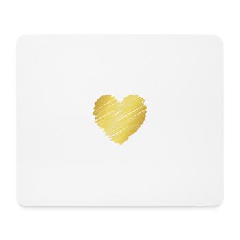 Cœur Brosse d’Or – Motif Cœur Élégant - Tapis de souris (format paysage) - blanc - Devant