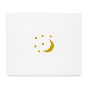 Lune et étoiles - Tapis de souris (format paysage) - blanc - Devant