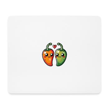 Chilli Paar Liebe Herz Valentinstag - Mousepad (Querformat) - Weiß - Vorne