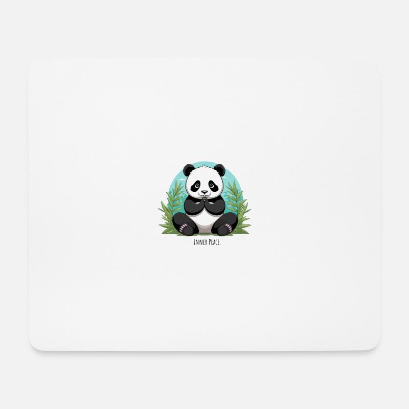 Inner Peace – Meditierender Panda - Mousepad (Querformat) - Weiß
