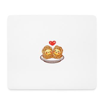 Pasta Pasta Couple Love Heart Comic - Mouse Pad (horizontal) - white - Front