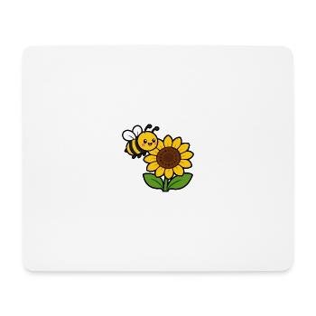 Sonnenblume Biene Cartoon - Mousepad (Querformat) - Weiß - Vorne