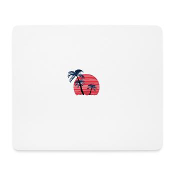 Sonnenuntergang mit Palmen - Mousepad (Querformat) - Weiß - Vorne