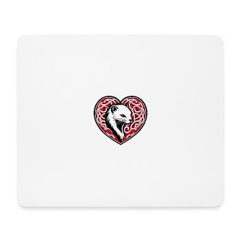 Ermine Tribal Heart from Brittany - Mouse Pad (horizontal) - white - Front