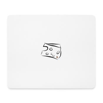 Cartoon Käse mit Minifigur - Mousepad (Querformat) - Weiß - Vorne