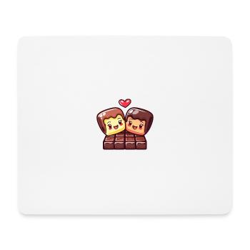 Schokolade Paar Liebe Herz Valentinstag - Mousepad (Querformat) - Weiß - Vorne