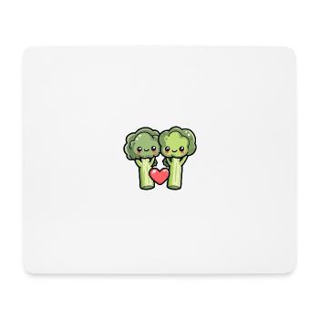 Broccoli Couple Love Heart Funny - Mouse Pad (horizontal) - white - Front
