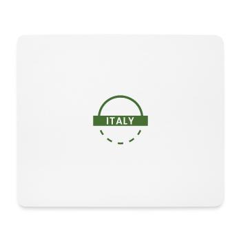 Italian Green Emblem Round Stamp - Mouse Pad (horizontal) - white - Front