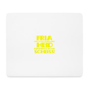 Fria hods mi ned interessiert - gelb - Mousepad (Querformat) - Weiß - Vorne