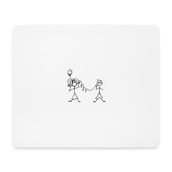 Freundschaft Familie Strichmännchen - Mousepad (Querformat) - Weiß - Vorne