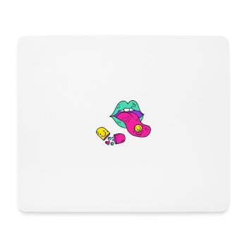 Drogen auf der Zunge - Mousepad (Querformat) - Weiß - Vorne