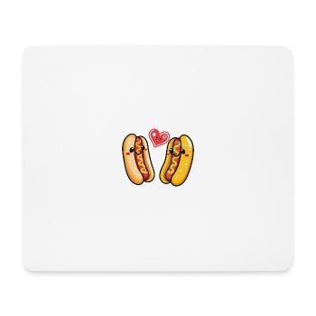 Hotdog Paar Liebe Herz Comic - Mousepad (Querformat) - Weiß - Vorne