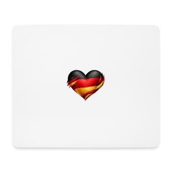 Deutschland Herz Fan  - Mousepad (Querformat) - Weiß - Vorne
