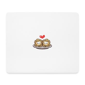 Nudeln Pasta Paar Liebe Herz Lustig - Mousepad (Querformat) - Weiß - Vorne