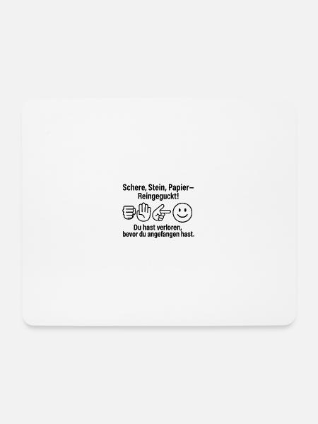Reingeckt: Schere Stein Papier - Mousepad (Querformat) - Weiß