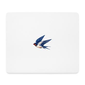 Water-coloured blue swallow - Mouse Pad (horizontal) - white - Front