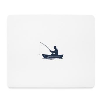 Angeln: Ruhe, Natur und das Spiel mit dem Fisch - Mousepad (Querformat) - Weiß - Vorne