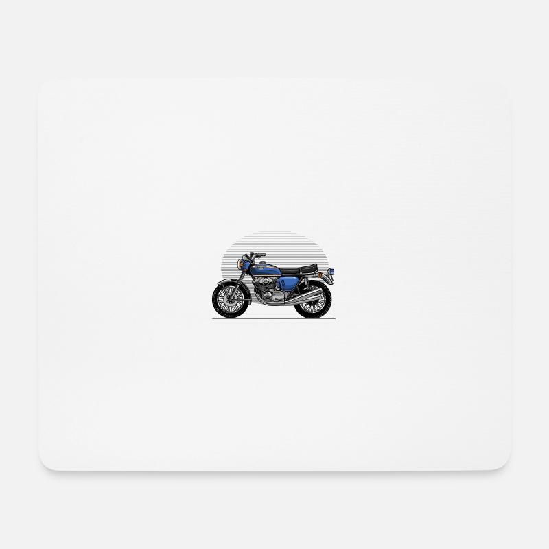 Oldtimer-Motorrad - Mousepad (Querformat) - Weiß