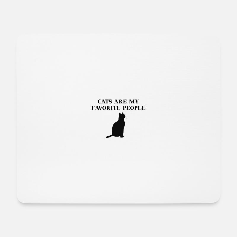 Cats are my favorite people Geschenkidee Katze süß - Mousepad (Querformat) - Weiß