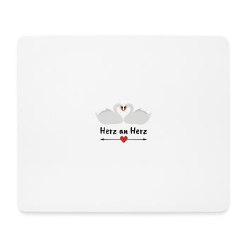 Herz an Herz - Mousepad (Querformat) - Weiß - Vorne