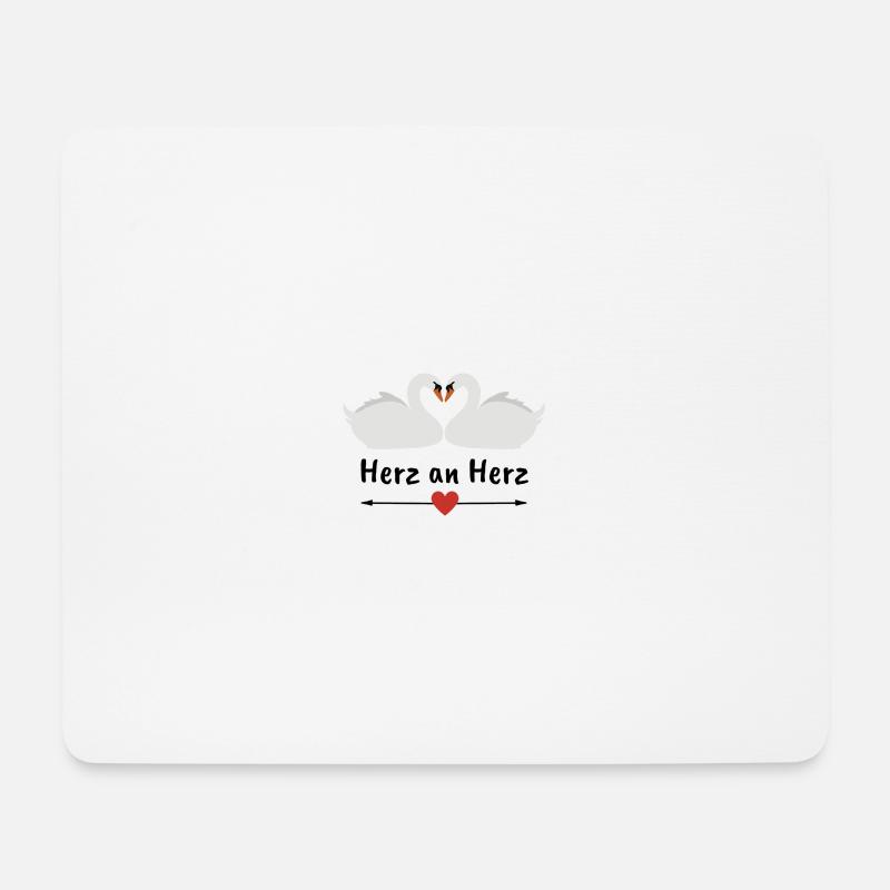 Herz an Herz - Mousepad (Querformat) - Weiß