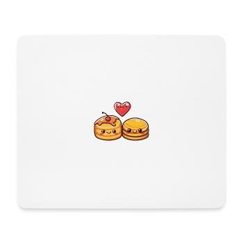 Crêpe Couple Amour Coeur Saint Valentin - Tapis de souris (format paysage) - blanc - Devant