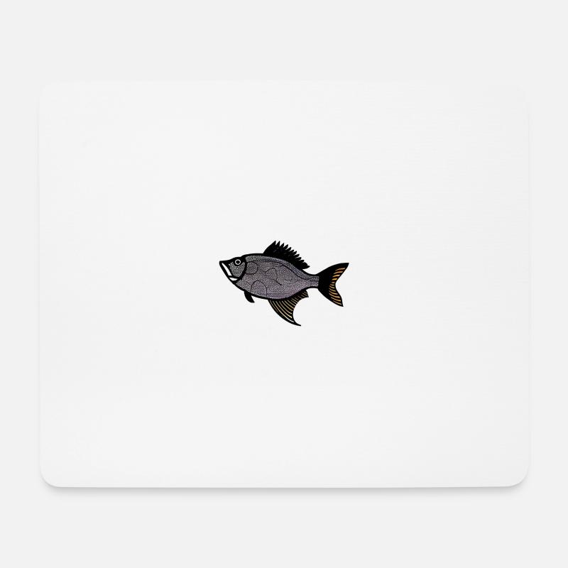 Red Drummer Fish (Redfish) - Mouse Pad (horizontal) - white