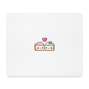 Käsekuchen Paar Liebe Kuchen Herz Lustig - Mousepad (Querformat) - Weiß - Vorne