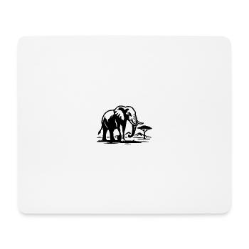 Savannah Elephant Silhouette - Mouse Pad (horizontal) - white - Front