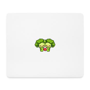 Broccoli Couple Love Heart Valentine's Day - Mouse Pad (horizontal) - white - Front